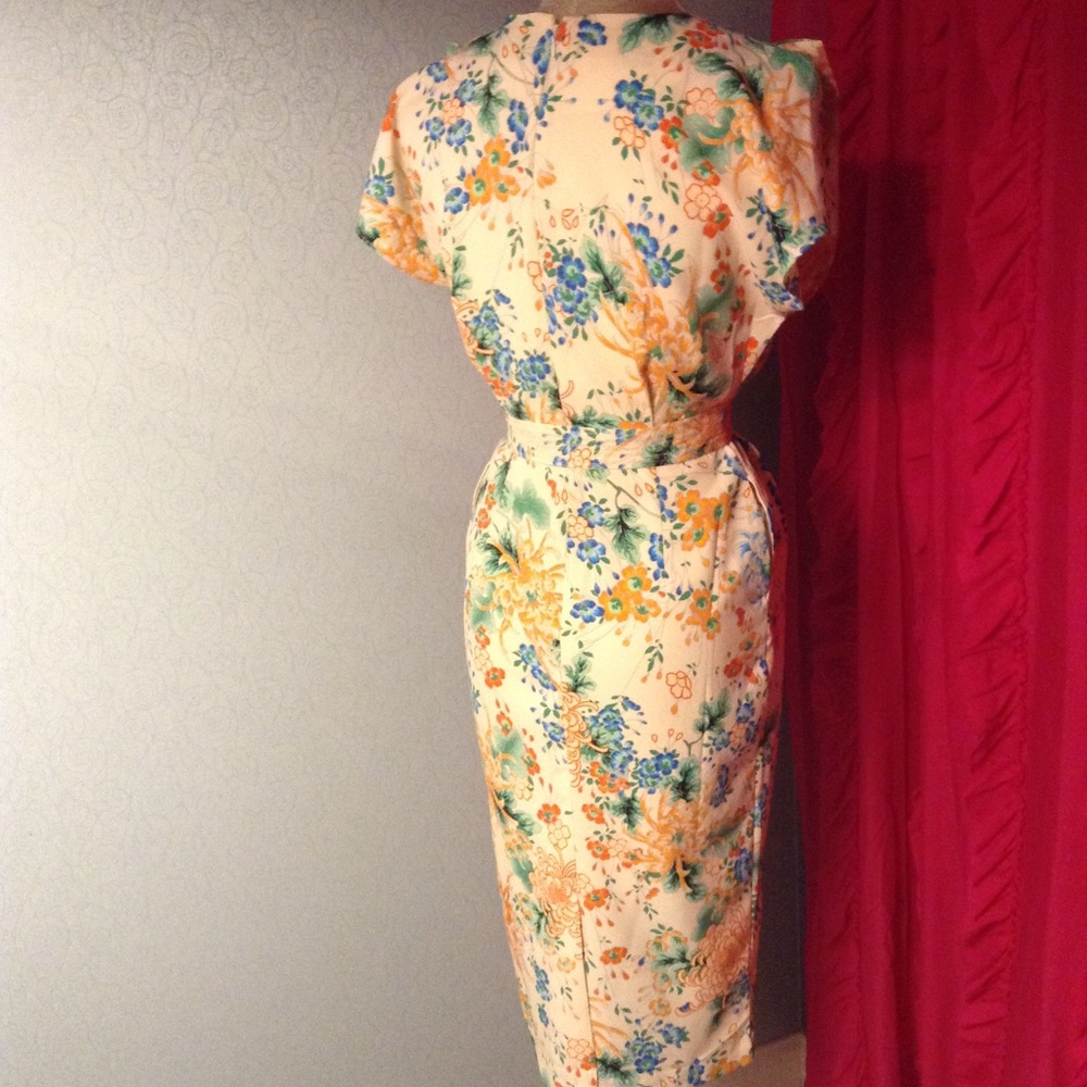 ASOS vintage style belted split sleeve dress